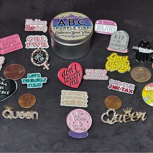 ✨ ABC Purple Vibe Enamel Pins | Feminist, Pride, Self Love | Bundle & Save 💜